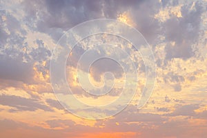 Twilight time with cloudy sky in evening