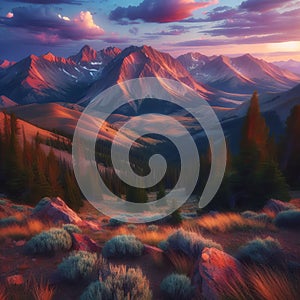 Twilight Tranquility in the Uinta Range The peaceful and tranqu