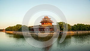 Twilight at turret of Forbidden City,Beijing,China