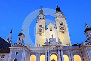 Twilight view of Brixen cathedral