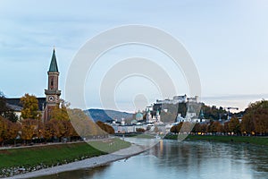 Twilight view of Salzburg old town