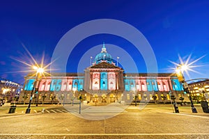 Twilight view of the San Francisco City Hall