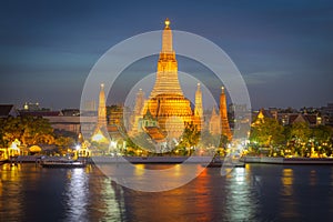 Twilight view of Wat Arun Temple