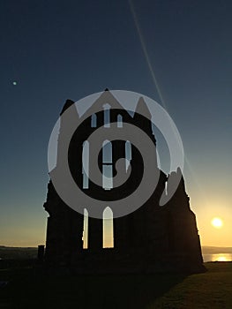 Twilight in Whitby Abbey, UK