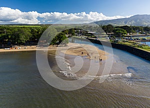 Twin arched bridge over the river Anahulu in Haleiwa on Oahu