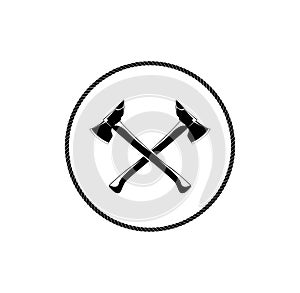 Twin axes logo design template