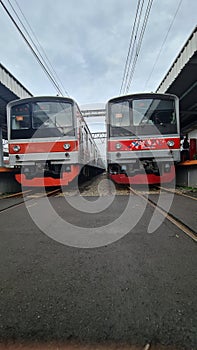 Twin Brother Sister Train Commuter in station