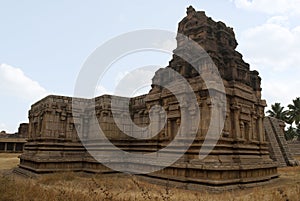 Twin chambered shrine of goddess, west side view, Achyuta Raya temple, Hampi, Karnataka. Sacred Center. View from south-west
