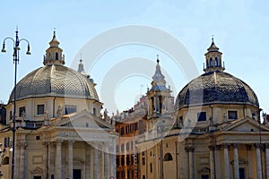 Twin Churches, Piazza del Popolo, Rome, Italy