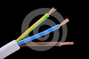 Dvojče jádro a země elektrický kabel drát 