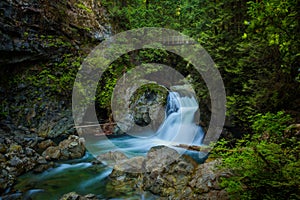 Twin Falls in Lynn Canyon Park, North Vancouver, Canada photo