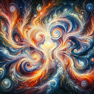 Twin flame couple. Soulmates. The concept of magical, esoteric, tantric, spiritual love. Connection between souls