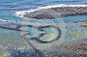 Twin Hearts Stone Tidal Weir