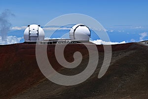 The twin Keck telescopes on Mauna Kea, Hawaii