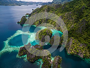 Aerial View of Twin Lagoon in Coron Island, Palawan, Philippines