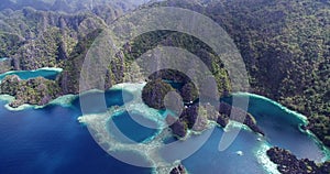 Twin Lagoon in Coron, Philippines. Beautiful Landscape with Nature, Sulu Sea, Mountain and Coral Reef