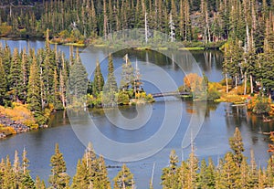 Twin lakes near Mammoth lakes