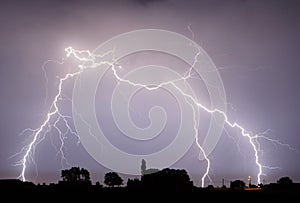 Twin lightning in a slow moving thunderstorm.