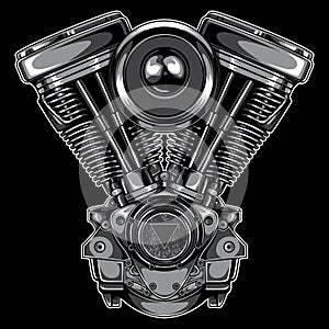 twin motor engine illustration