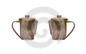Twin Old Brass kettle