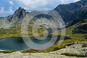 The Twin - one of the Seven Rila Lakes, part of Rila National Park. Lakes are named after their shape