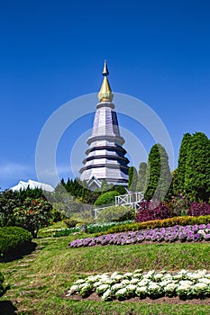 Twin pagodas Doi Inthanon national park, Chiang Mai, Thailand