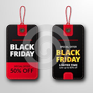 Twin pricetag label price discount for black friday sale offer template for clothing fashion