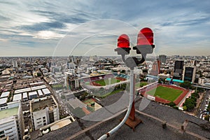 Twin red obstruction lights