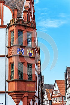 Twin storey oriel at ancient house in Alsfeld, Hesse, Germany photo