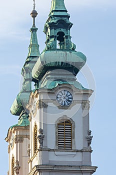 Twin towers of the Baroque church St Anna.