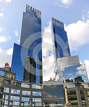 The Twin Towers of Columbus Circle in Manhattan, New York, USA