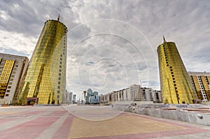 Twin towers in governmental district, Astana