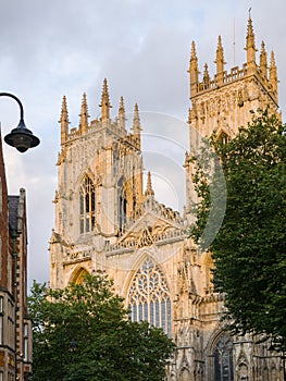 Twin (west) towers at York minster (cathedral)