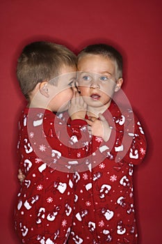 Twin whispering to each other