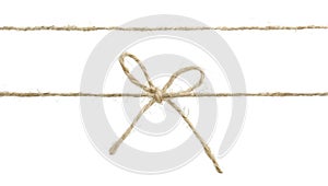 Twine rope with bow isolated