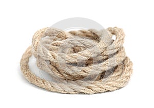 Twine rope rolled up isolated