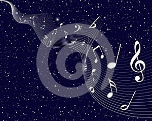 Twinkle stars with music notes