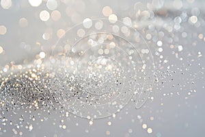 Twinkling fairy dust sparkles sprinkled on a transparent white surface