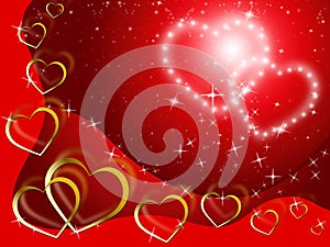 Twinkling Hearts Background Shows Lover And Fondness
