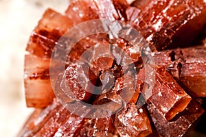 Twinned Aragonite carbonate mineral wild jewels. Texture of gemstone with rough effect.