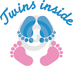 Twins baby footprints photo