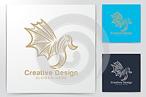 twins. dragon fly logo Ideas. Inspiration logo design. Template Vector Illustration. Isolated On White Background