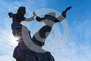 The Twins, a sculpture at the Snake River Canyon