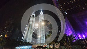 Twins Towen in the night, Kuala Lumpur, Malaysia.