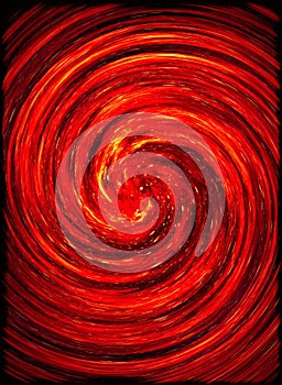 Twirl of bright explosion flash on black background. fire burst