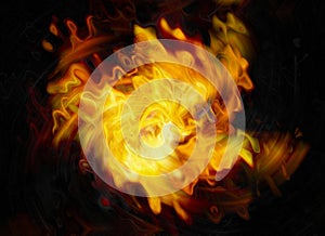 Twirl of bright explosion flash on black backgrounds