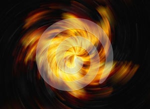 Twirl of bright explosion flash on black backgrounds. fire burst