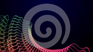 Twirl colorful neon gradient animation on black dark blue background