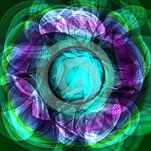 Twirl luminous light green purple abstract background