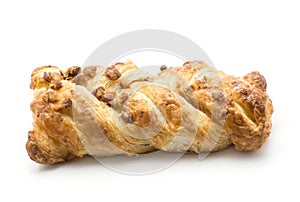 Twist bread isolated on white